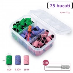 Benzi abrazive smirghel  75 bucati, granulatie  80/120/180 + 1 Cap de smirghel Cadou